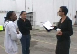 Volunteer with ALLERT practice their campaign message