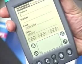 ALLERT uses PDAs equipped with barcode scanners to quickly record volunteer activity