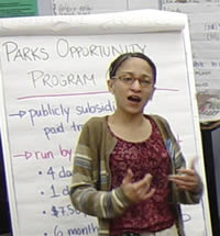 A Community Voices Heard organizer talks about one of the issues the organization worked on in the 2004 election