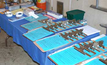 Field work materials all lined up and ready to go in California