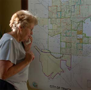 A campaign organizer working on precinct-by-precinct targeting